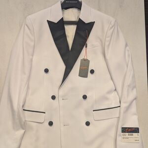 Egara White and Black Tuxedo Blazer